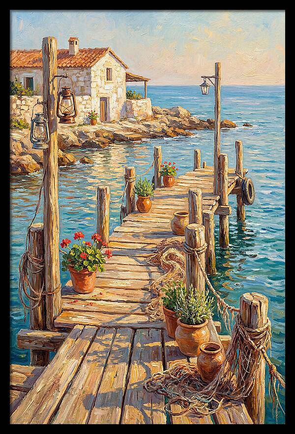 Wooden Pier By The Mediterranean