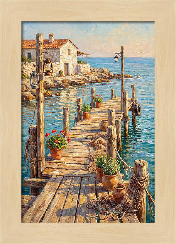 Wooden Pier By The Mediterranean