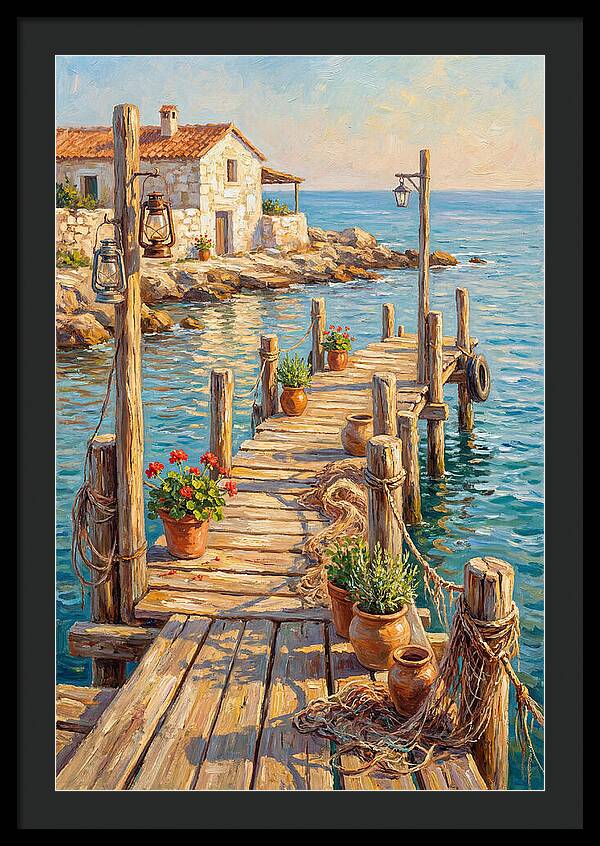 Wooden Pier By The Mediterranean