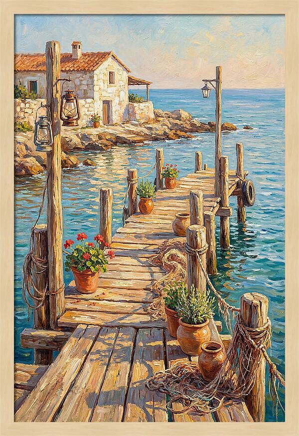 Wooden Pier By The Mediterranean