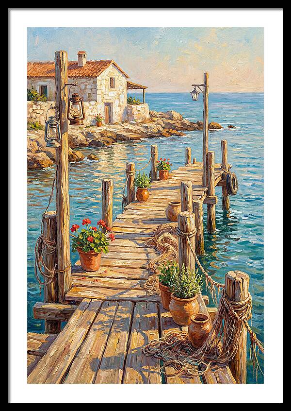 Wooden Pier By The Mediterranean