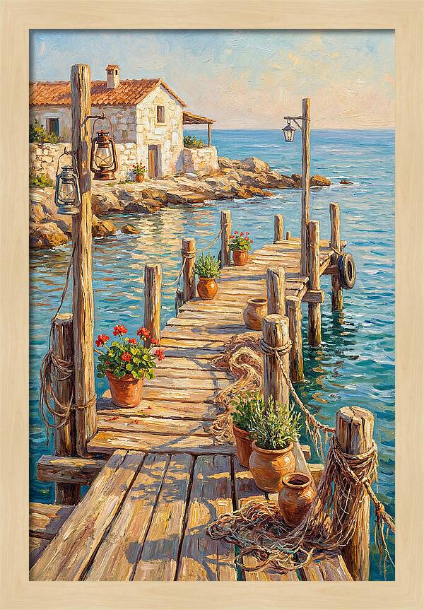 Wooden Pier By The Mediterranean