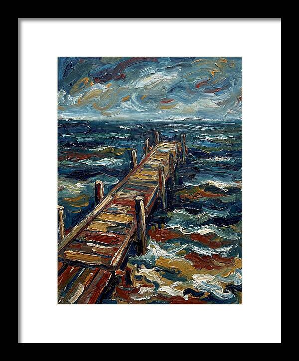 Wooden Pier Under Stormy Skies