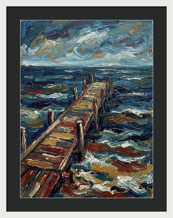 Wooden Pier Under Stormy Skies