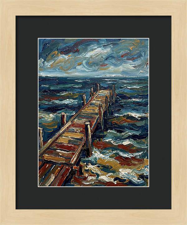 Wooden Pier Under Stormy Skies