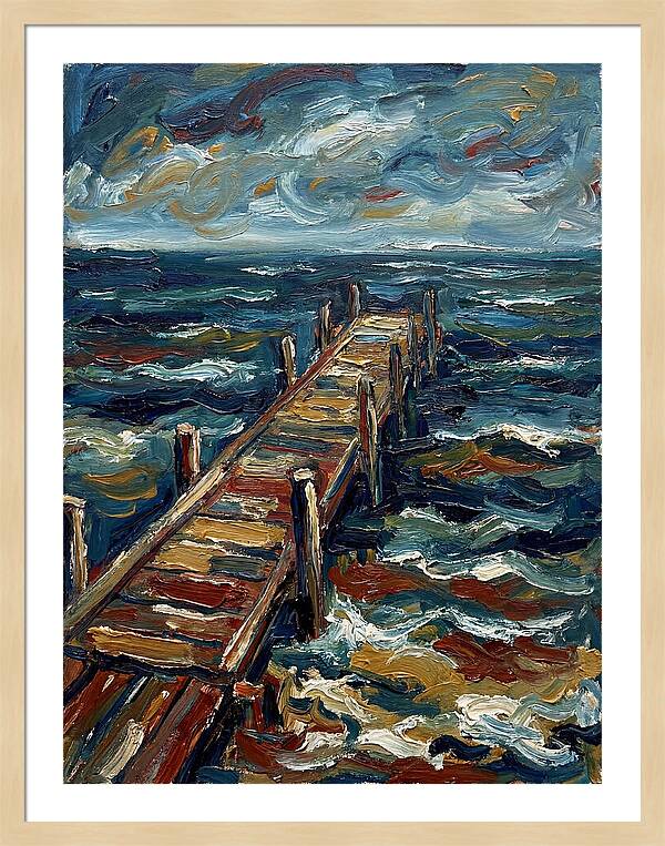 Wooden Pier Under Stormy Skies