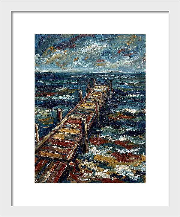 Wooden Pier Under Stormy Skies