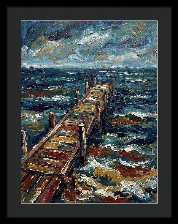 Wooden Pier Under Stormy Skies