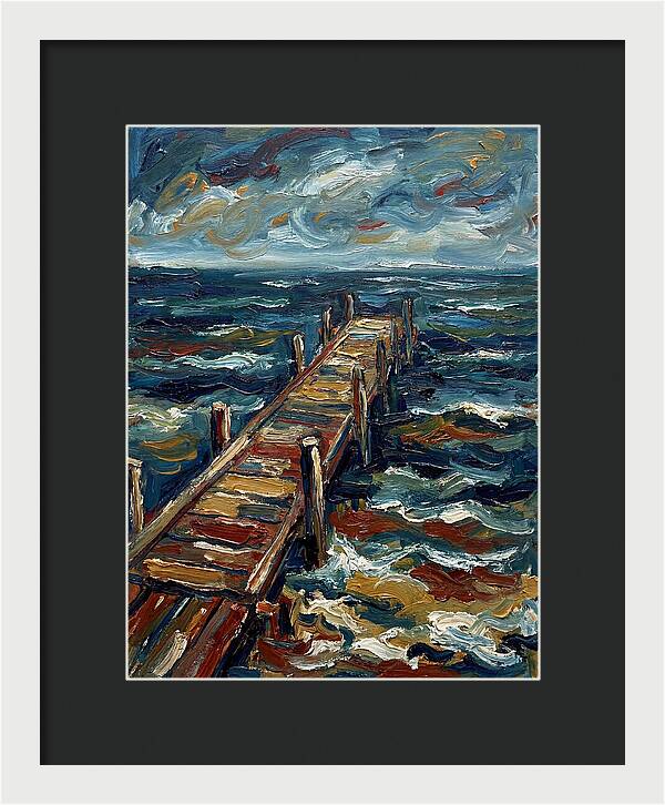 Wooden Pier Under Stormy Skies