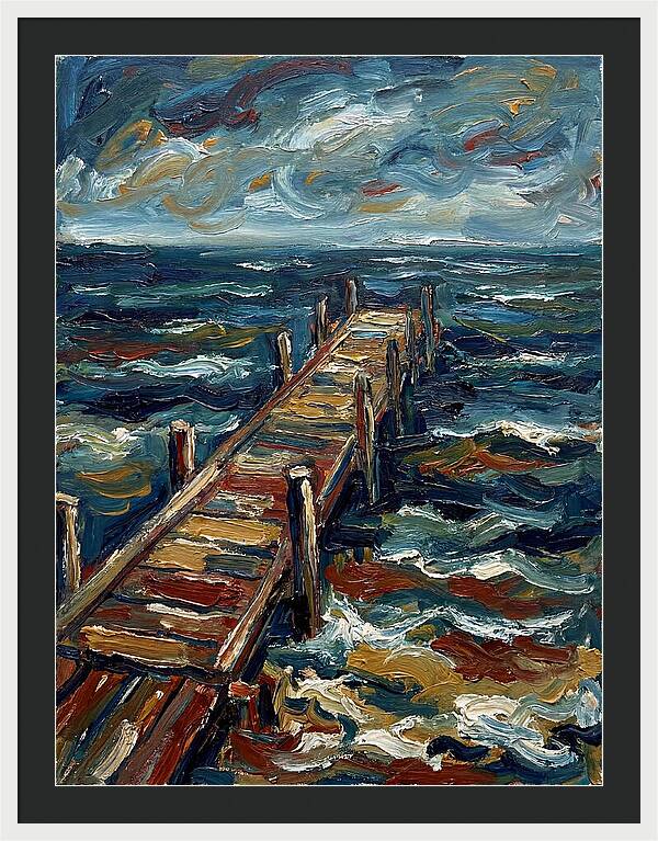 Wooden Pier Under Stormy Skies