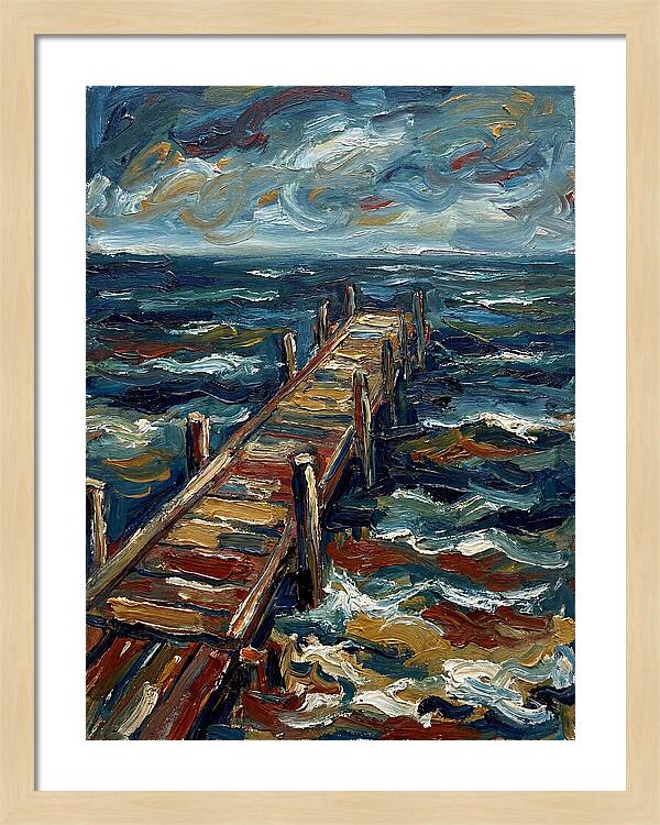 Wooden Pier Under Stormy Skies