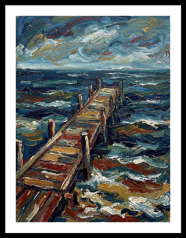 Wooden Pier Under Stormy Skies