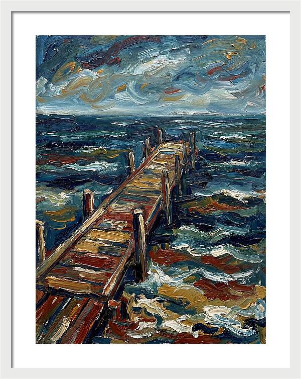 Wooden Pier Under Stormy Skies