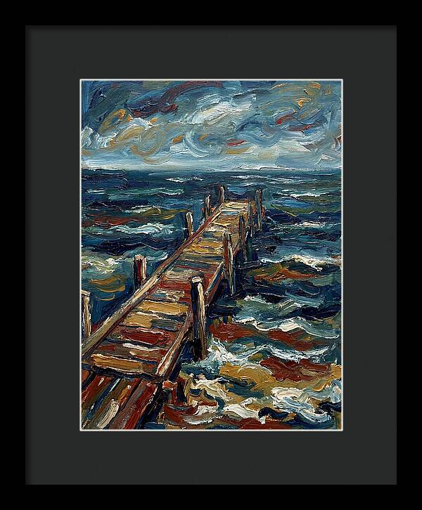 Wooden Pier Under Stormy Skies
