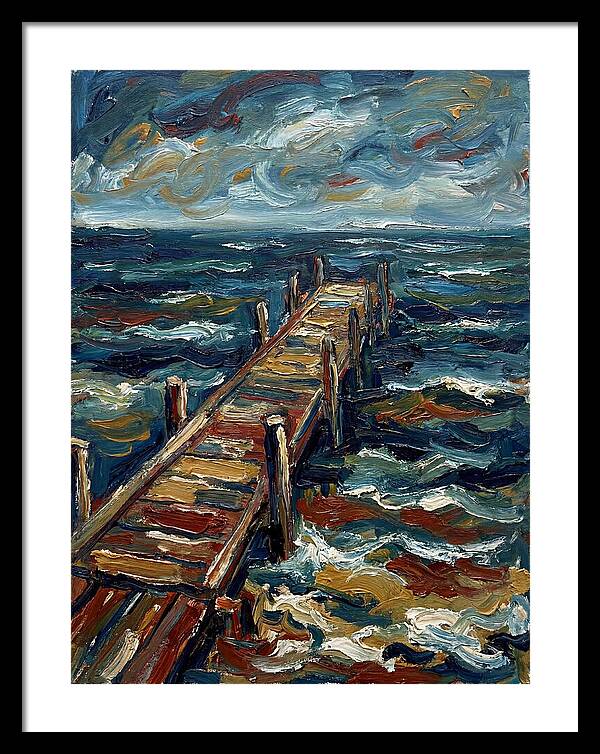Wooden Pier Under Stormy Skies