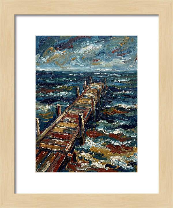 Wooden Pier Under Stormy Skies