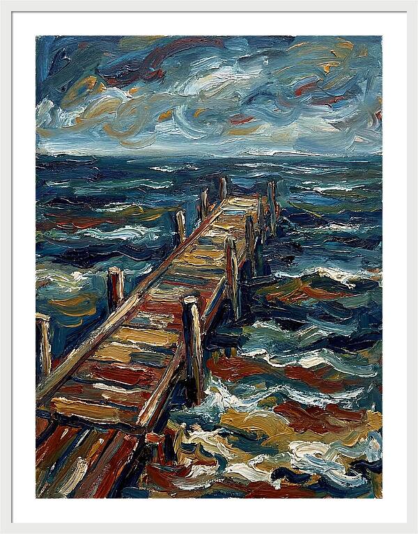 Wooden Pier Under Stormy Skies
