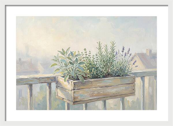 Wooden Planter Box Of Herbs