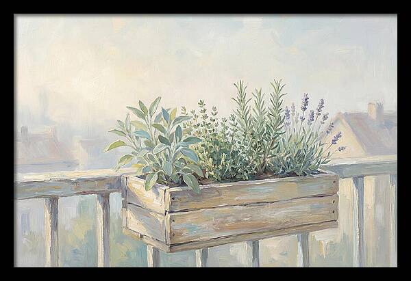 Wooden Planter Box Of Herbs