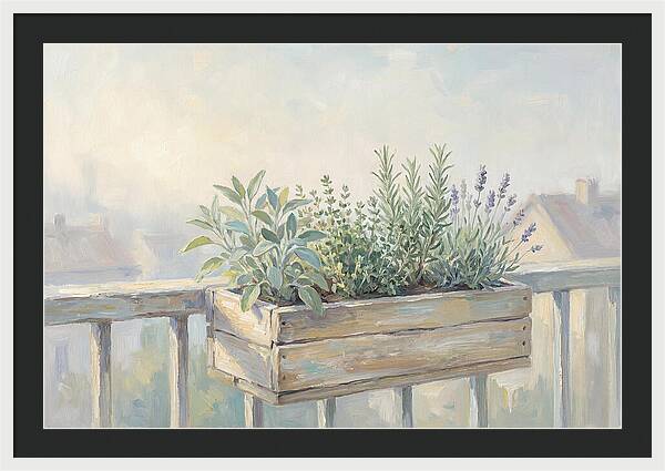 Wooden Planter Box Of Herbs