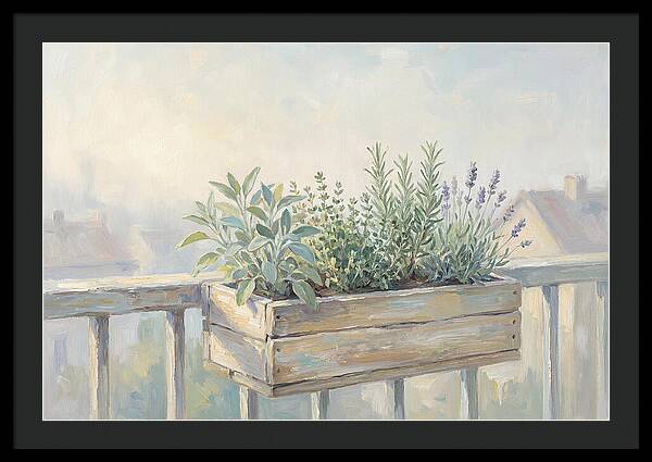 Wooden Planter Box Of Herbs