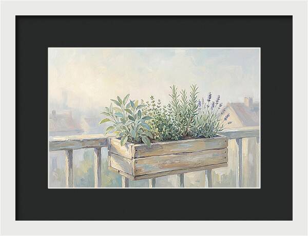 Wooden Planter Box Of Herbs