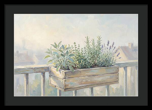 Wooden Planter Box Of Herbs