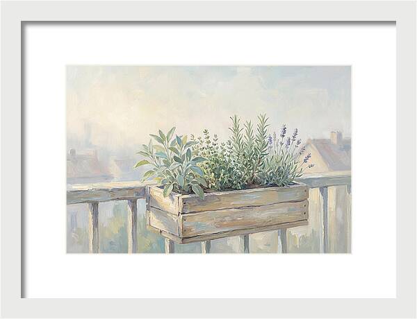 Wooden Planter Box Of Herbs