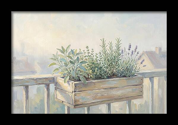 Wooden Planter Box Of Herbs