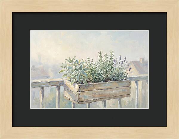 Wooden Planter Box Of Herbs