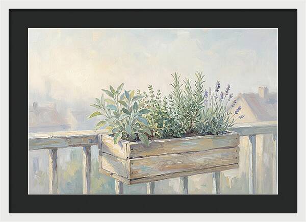 Wooden Planter Box Of Herbs