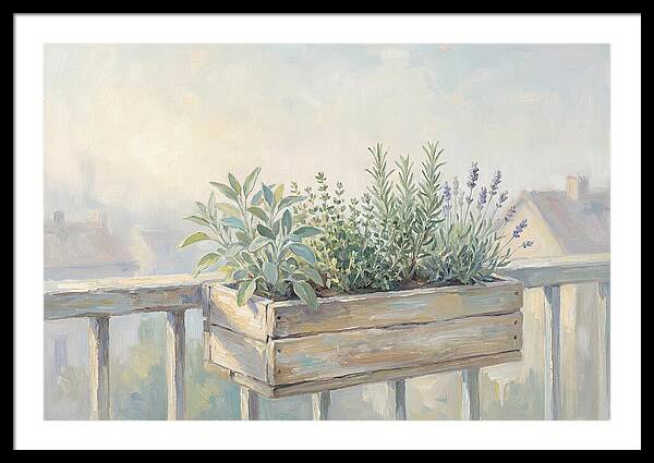Wooden Planter Box Of Herbs