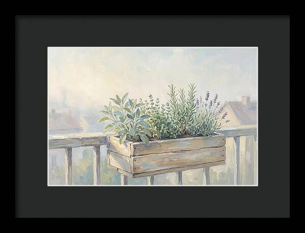 Wooden Planter Box Of Herbs