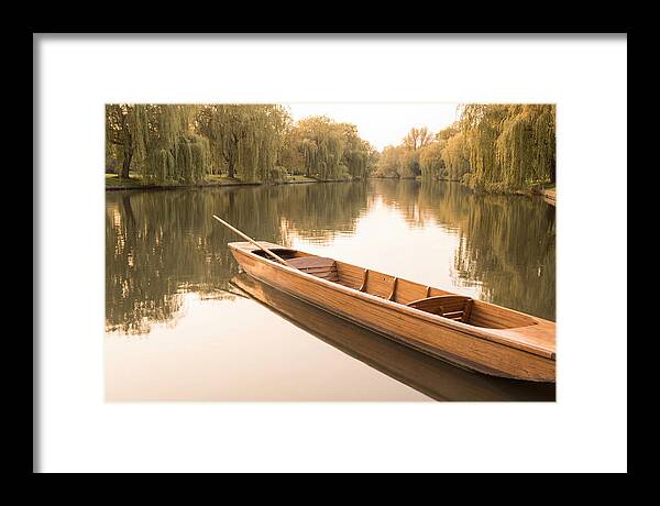 Wooden Punt On Calm River