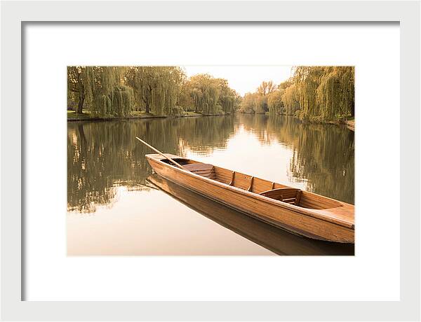 Wooden Punt On Calm River