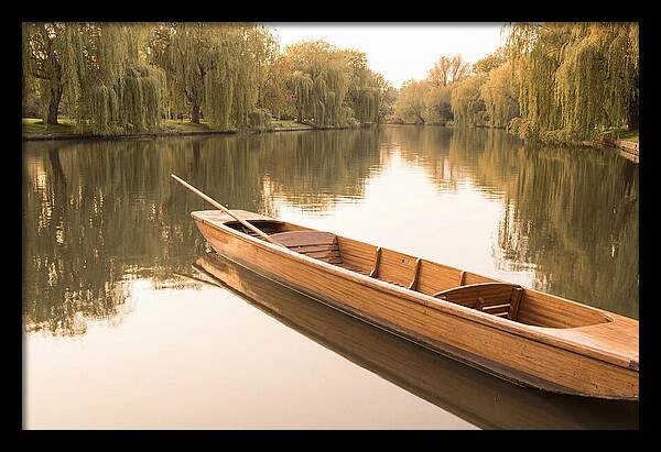 Wooden Punt On Calm River