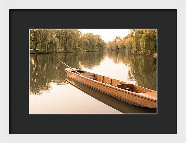 Wooden Punt On Calm River