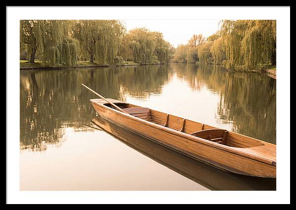 Wooden Punt On Calm River