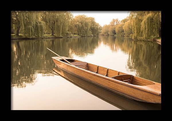 Wooden Punt On Calm River