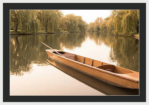 Wooden Punt On Calm River