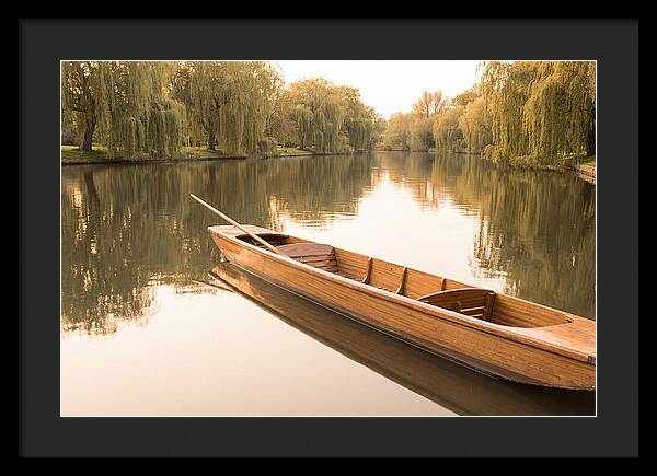 Wooden Punt On Calm River