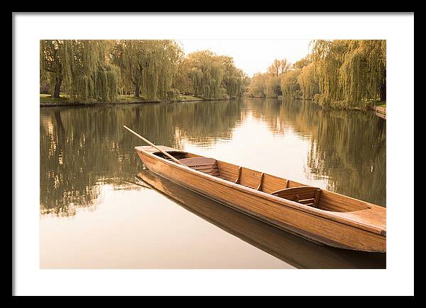 Wooden Punt On Calm River