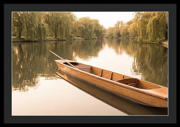 Wooden Punt On Calm River