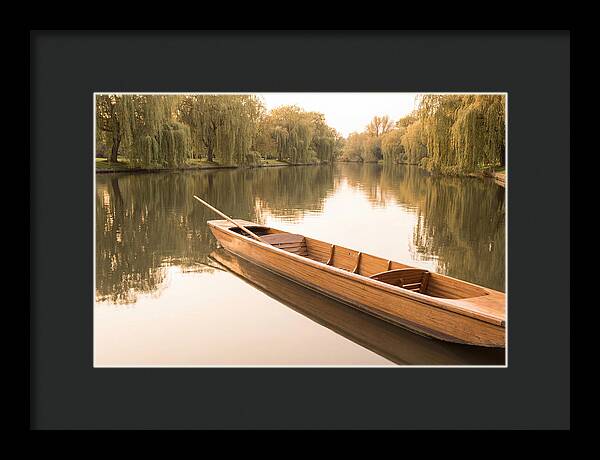 Wooden Punt On Calm River