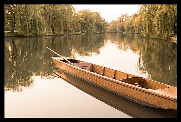Wooden Punt On Calm River