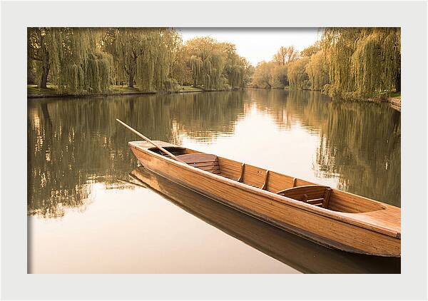 Wooden Punt On Calm River