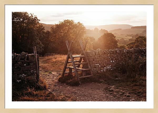 Wooden Stile At Sunset
