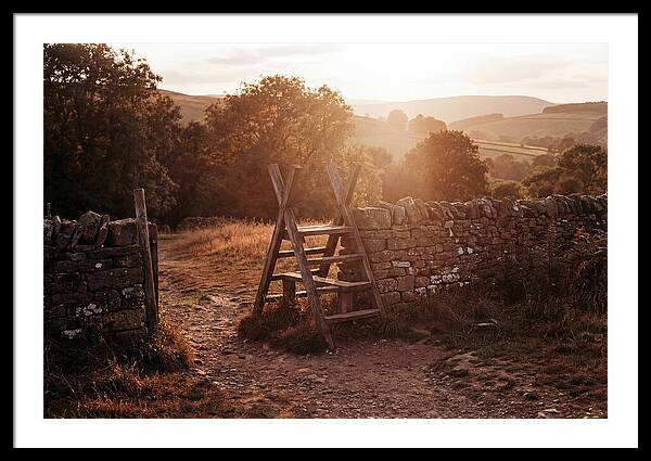 Wooden Stile At Sunset