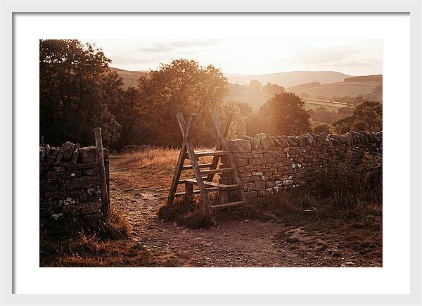 Wooden Stile At Sunset