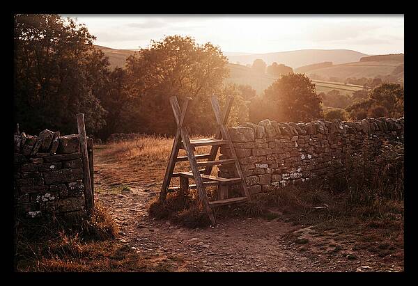 Wooden Stile At Sunset